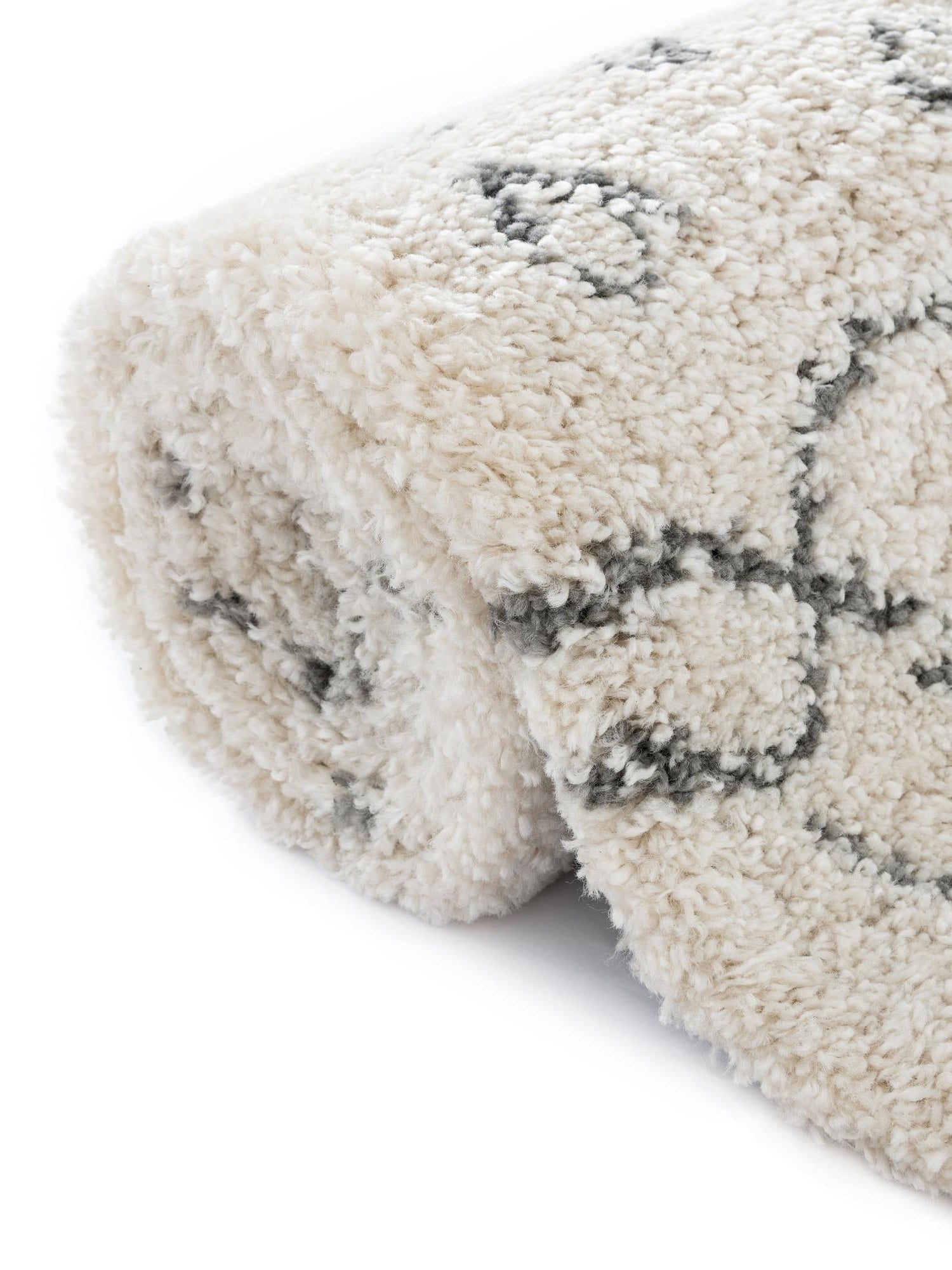 Pure Ivory 9' 10 x 9' 10 Rabat Shag Round Area Rug Thick Soft Touch Fluffy & Plush Shaggy Pile Durable Geometric Carpet for Luxury Interior Design for Sale at Rug Engine