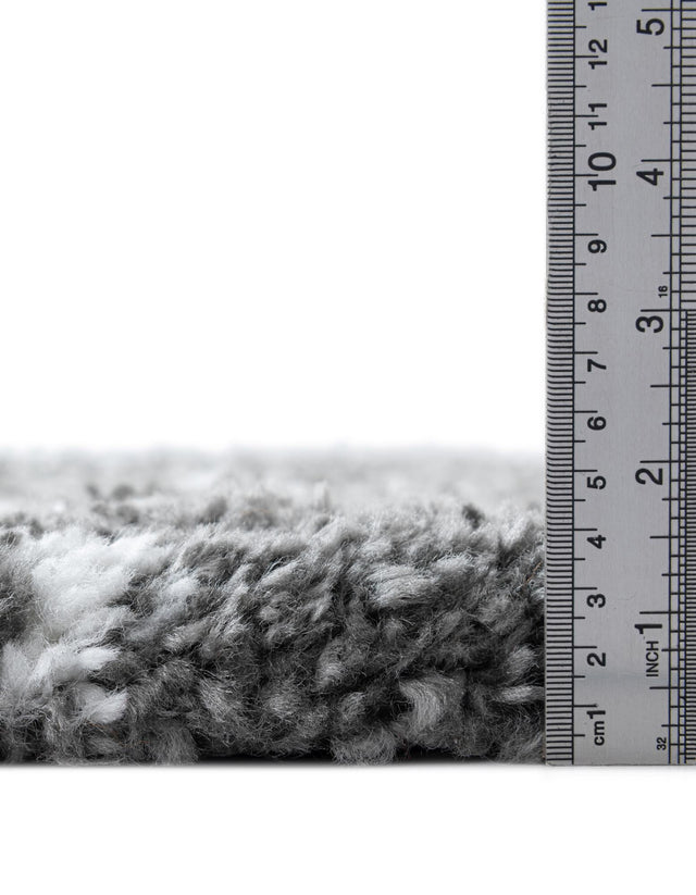 Gray 8' x 8' Rabat Shag Round Area Rug Thick Soft Touch Fluffy & Plush Shaggy Pile