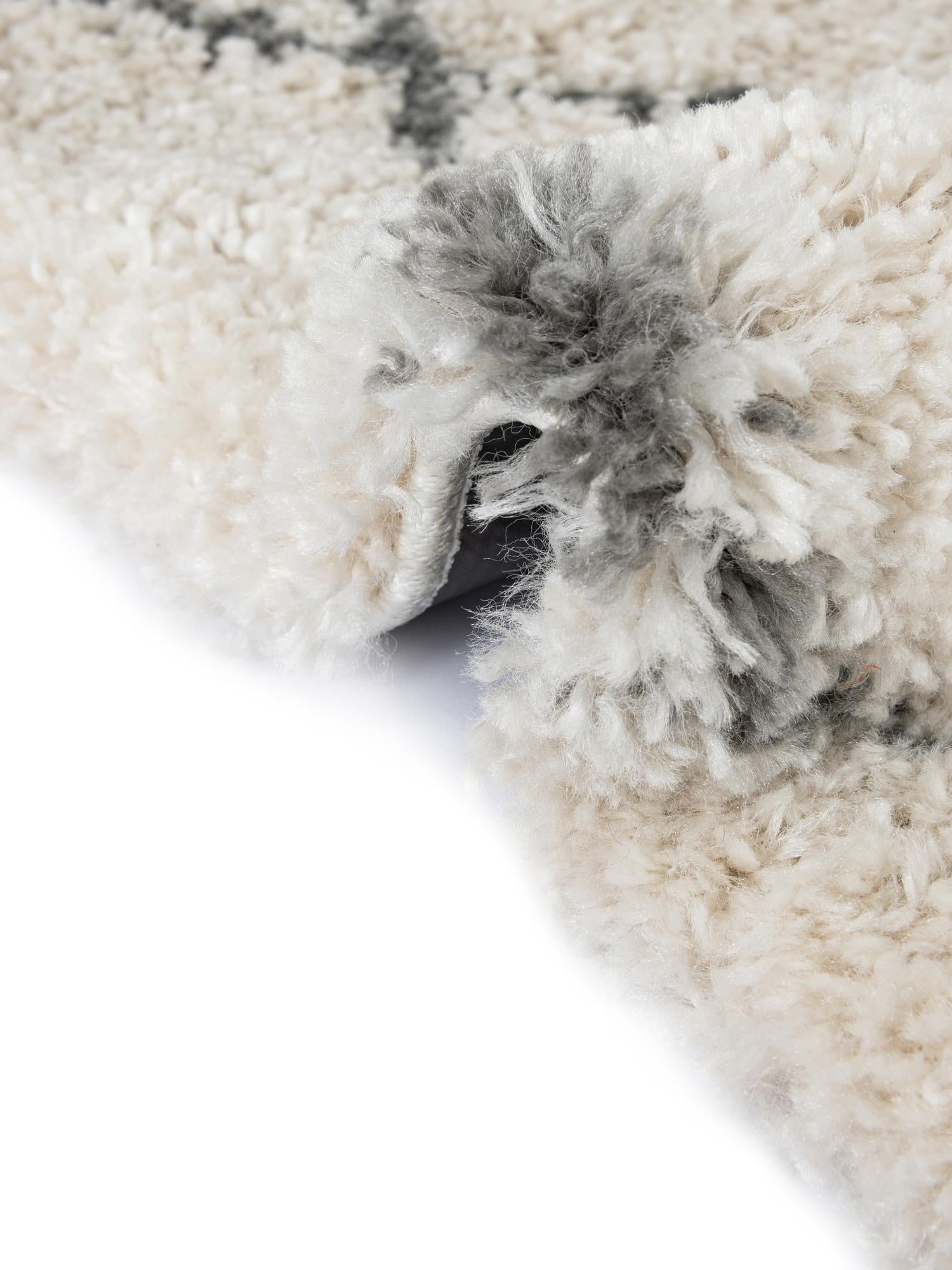 Pure Ivory 5' 3 x 5' 3 Rabat Shag Round Area Rug Thick Soft Touch Fluffy & Plush Shaggy Pile Durable Geometric Carpet for Luxury Interior Design for Sale at Rug Engine