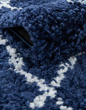 Navy Blue 5' 1 x 5' 1 Rabat Shag Round Area Rug Thick Soft Touch Fluffy & Plush Shaggy Pile