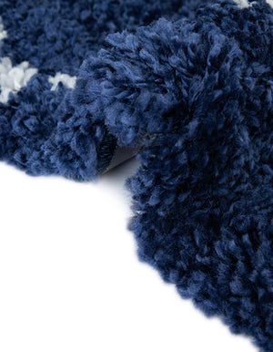Navy Blue 5' 1 x 5' 1 Rabat Shag Round Area Rug Thick Soft Touch Fluffy & Plush Shaggy Pile