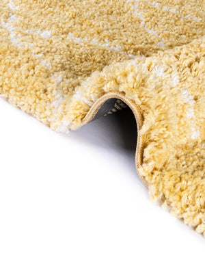 Yellow 5' 1 x 5' 1 Rabat Shag Round Area Rug Thick Soft Touch Fluffy & Plush Shaggy Pile