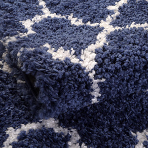 Navy Blue 5' 1 x 5' 1 Rabat Shag Round Rug