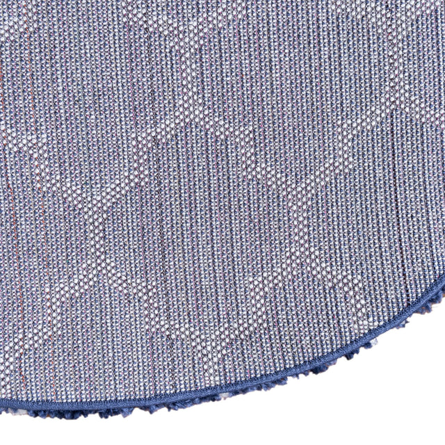 Navy Blue 8' x 8' Rabat Shag Round Area Rug Thick Soft Touch Fluffy & Plush Shaggy Pile