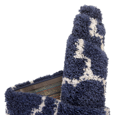 Navy Blue 8' x 8' Rabat Shag Round Area Rug Thick Soft Touch Fluffy & Plush Shaggy Pile Durable Geometric Carpet for Luxury Interior Design for Sale at Rug Engine