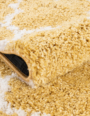 Yellow 5' 1 x 5' 1 Rabat Shag Round Area Rug Thick Soft Touch Fluffy & Plush Shaggy Pile
