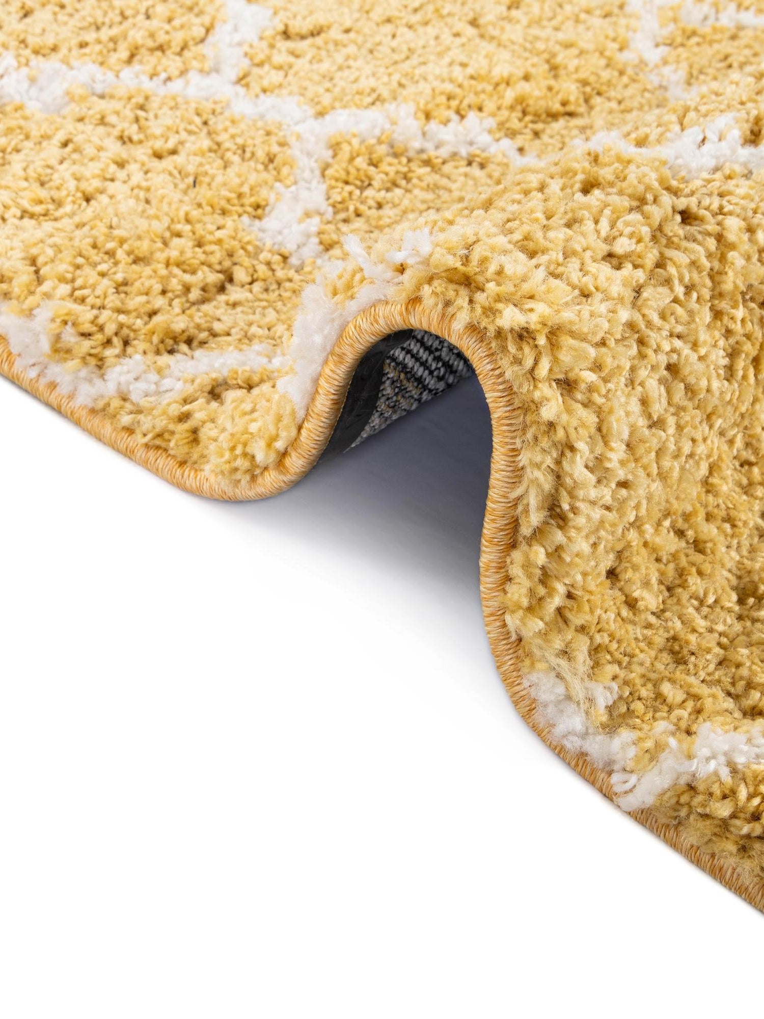 Yellow 5' 1 x 5' 1 Rabat Shag Round Area Rug Thick Soft Touch Fluffy & Plush Shaggy Pile Durable Geometric Carpet for Luxury Interior Design for Sale at Rug Engine