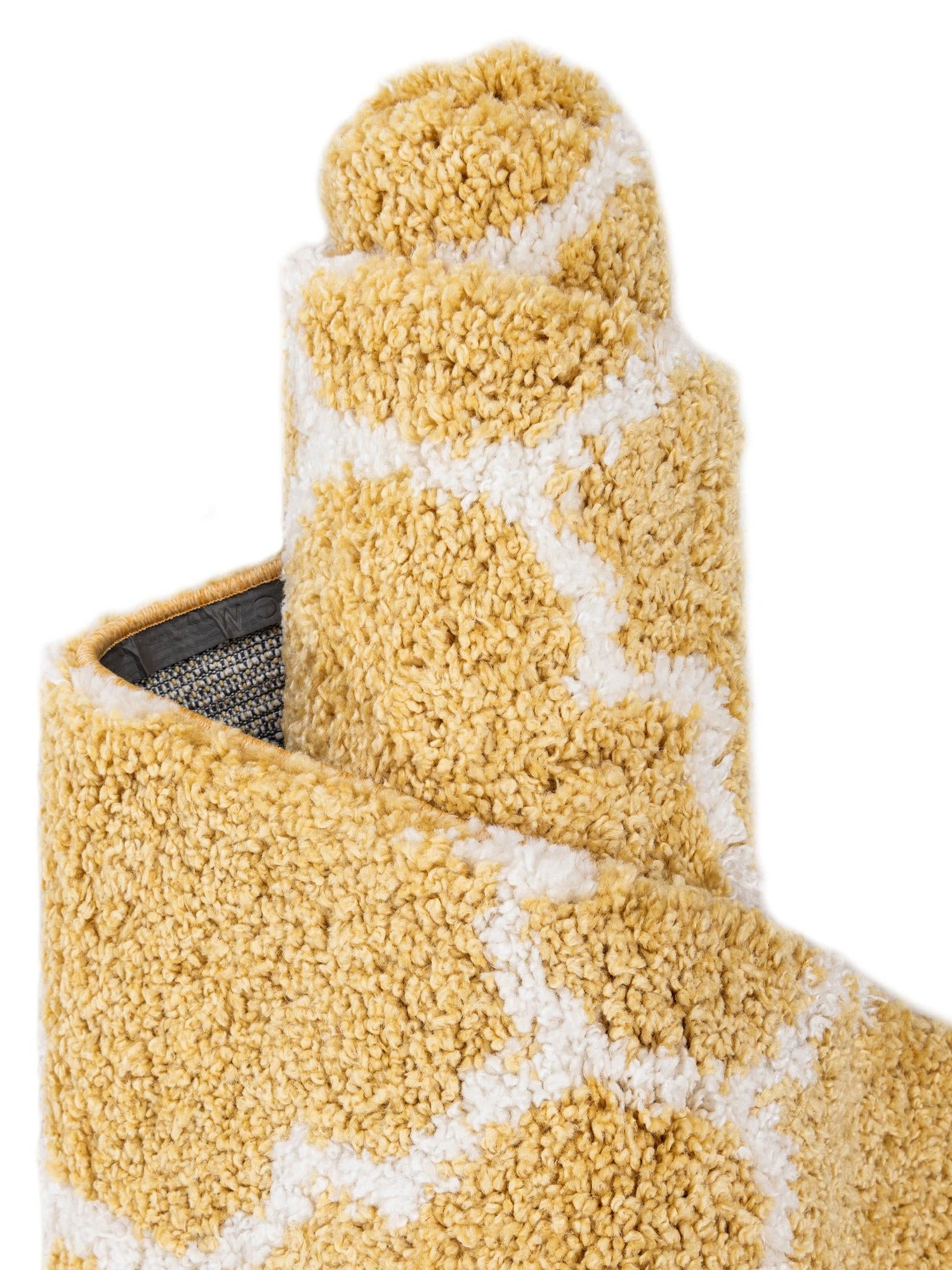 Yellow 5' 1 x 5' 1 Rabat Shag Round Area Rug Thick Soft Touch Fluffy & Plush Shaggy Pile Durable Geometric Carpet for Luxury Interior Design for Sale at Rug Engine