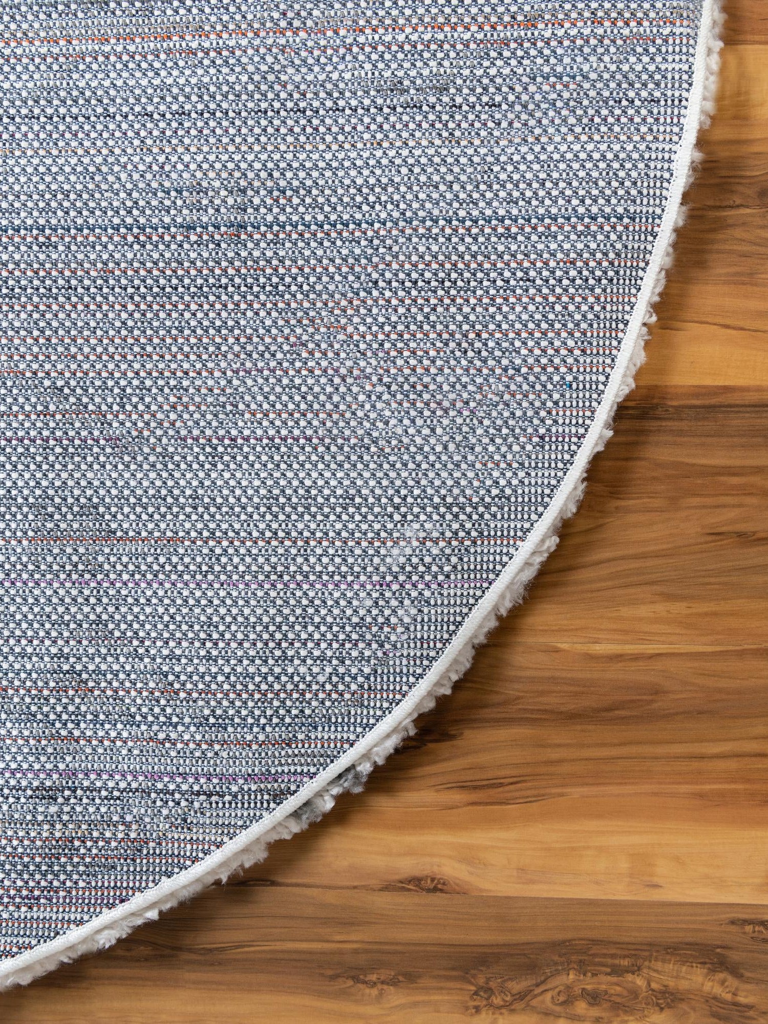 Pure Ivory 5' 3 x 5' 3 Rabat Shag Round Area Rug Thick Soft Touch Fluffy & Plush Shaggy Pile Durable Geometric Carpet for Luxury Interior Design for Sale at Rug Engine