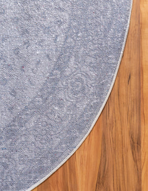 Gray 8' x 8' Bromley Round Area Rug 100% Polypropylene With Cotton Backing Vintage Distressed Colorful Traditional Carpet for Living Dining Rooms Offices for Sale at Rug Engine