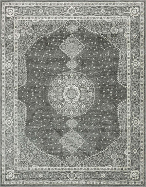 Dark Gray 7' 10 x 10' Bromley Rectangle Area Rug 100% Polypropylene With Cotton Backing Vintage Distressed Colorful Traditional Carpet for Living Dining Rooms Offices for Sale at Rug Engine
