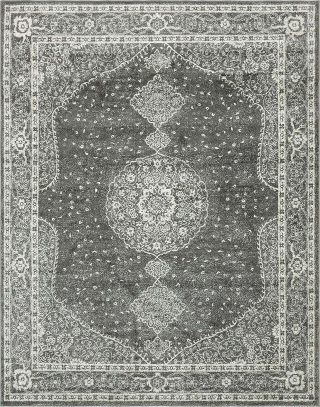 Dark Gray 7' 10 x 10' Bromley Rectangle Area Rug 100% Polypropylene With Cotton Backing Vintage Distressed Colorful Traditional Carpet for Living Dining Rooms Offices for Sale at Rug Engine