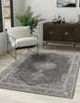 Dark Gray 4' 1 x 6' 1 Bromley Rectangle Area Rug 100% Polypropylene With Cotton Backing Vintage Distressed Colorful Traditional Carpet for Living Dining Rooms Offices for Sale at Rug Engine