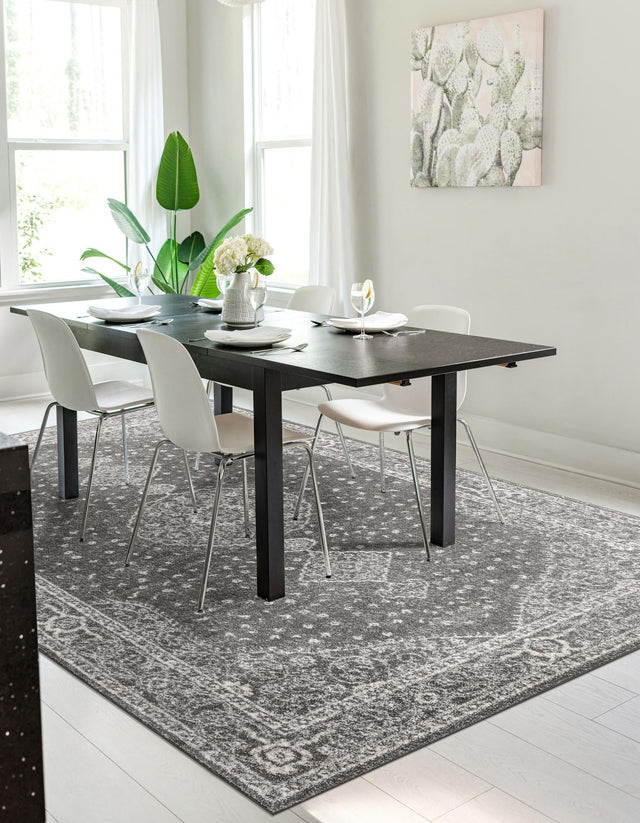 Dark Gray 10' x 14' 1 Bromley Rectangle Area Rug 100% Polypropylene With Cotton Backing Vintage Distressed Colorful Traditional Carpet for Living Dining Rooms Offices for Sale at Rug Engine