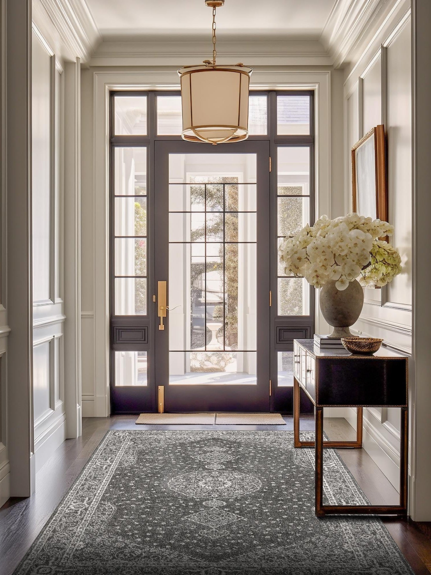 Dark Gray 10' x 14' 1 Bromley Rectangle Area Rug 100% Polypropylene With Cotton Backing Vintage Distressed Colorful Traditional Carpet for Living Dining Rooms Offices for Sale at Rug Engine