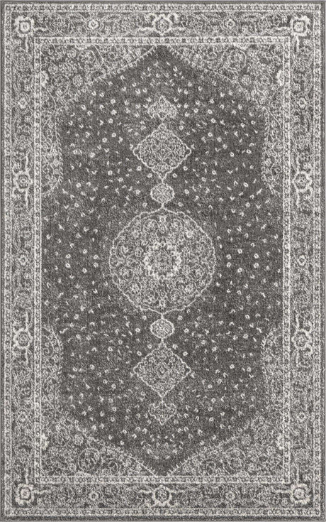 Dark Gray 5' 3 x 8' Bromley Rectangle Area Rug 100% Polypropylene With Cotton Backing Vintage Distressed Colorful Traditional Carpet for Living Dining Rooms Offices for Sale at Rug Engine