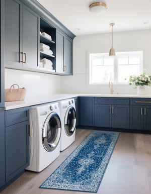 Navy Blue 2' x 13' 1 Bromley Runner Rug