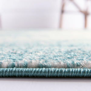 Turquoise 5' 1 x 8' Bromley Rectangle Area Rug 100% Polypropylene With Cotton Backing Vintage Distressed Colorful Traditional Carpet for Living Dining Rooms Offices for Sale at Rug Engine
