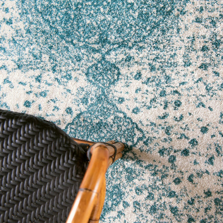 Turquoise 5' 1 x 8' Bromley Rectangle Area Rug 100% Polypropylene With Cotton Backing Vintage Distressed Colorful Traditional Carpet for Living Dining Rooms Offices for Sale at Rug Engine