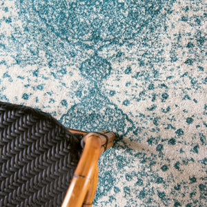 Turquoise 8' x 11' Bromley Rectangle Area Rug 100% Polypropylene With Cotton Backing Vintage Distressed Colorful Traditional Carpet for Living Dining Rooms Offices for Sale at Rug Engine