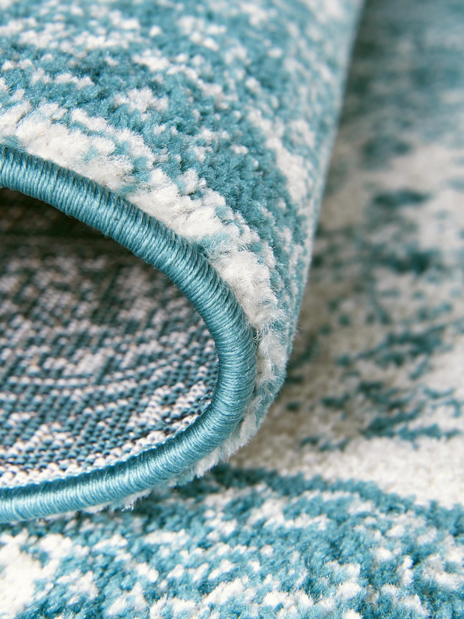 Turquoise 5' 1 x 8' Bromley Rectangle Area Rug 100% Polypropylene With Cotton Backing Vintage Distressed Colorful Traditional Carpet for Living Dining Rooms Offices for Sale at Rug Engine