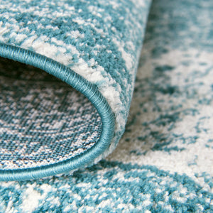 Turquoise 5' 1 x 8' Bromley Rectangle Area Rug 100% Polypropylene With Cotton Backing Vintage Distressed Colorful Traditional Carpet for Living Dining Rooms Offices for Sale at Rug Engine