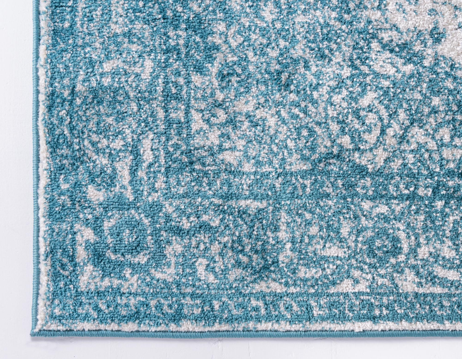 Turquoise 2' x 8' 8 Bromley Runner Area Rug 100% Polypropylene With Cotton Backing Vintage Distressed Colorful Traditional Carpet for Living Dining Rooms Offices for Sale at Rug Engine