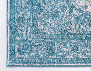 Turquoise 2' x 8' 8 Bromley Runner Area Rug 100% Polypropylene With Cotton Backing Vintage Distressed Colorful Traditional Carpet for Living Dining Rooms Offices for Sale at Rug Engine