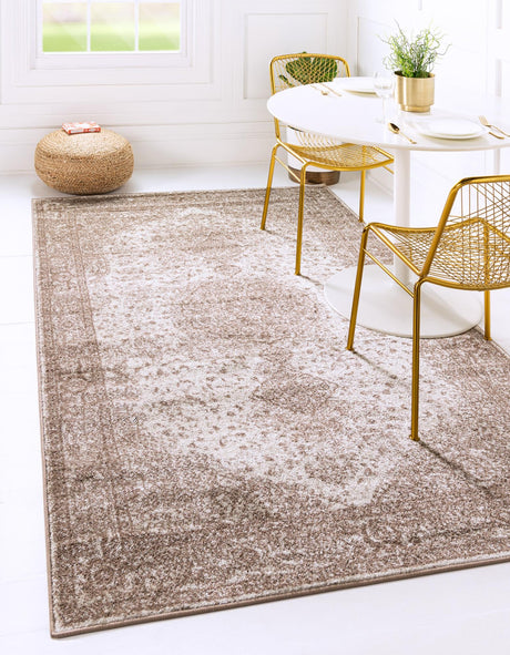 Light Brown 3' 3 x 5' 3 Bromley Rectangle Area Rug 100% Polypropylene With Cotton Backing Vintage Distressed Colorful Traditional Carpet for Living Dining Rooms Offices for Sale at Rug Engine