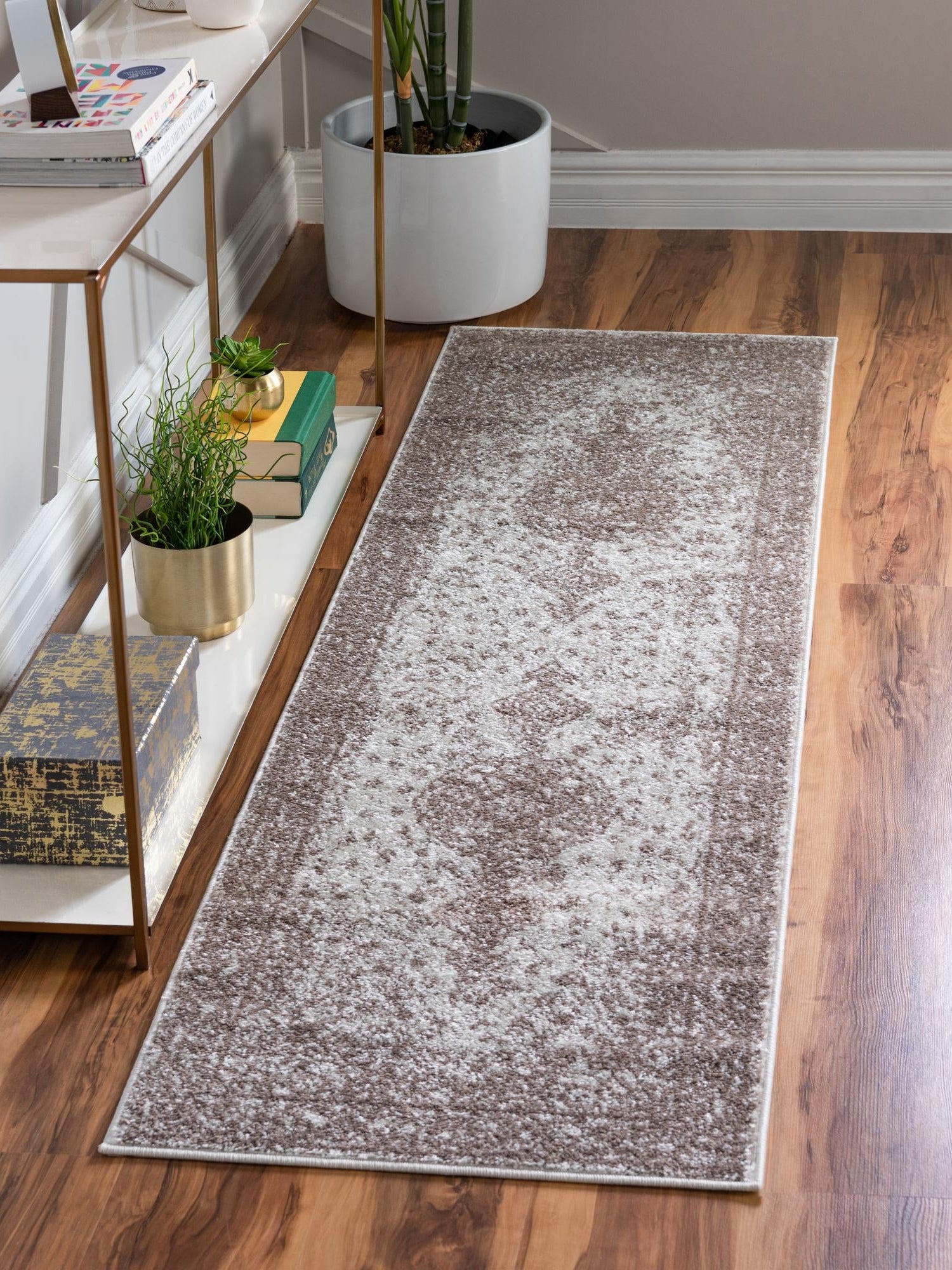 Light Brown 2' x 13' 1 Bromley Runner Area Rug 100% Polypropylene With Cotton Backing Vintage Distressed Colorful Traditional Carpet for Living Dining Rooms Offices for Sale at Rug Engine