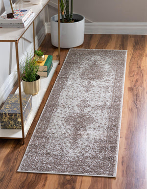 Light Brown 2' x 8' 8 Bromley Runner Area Rug 100% Polypropylene With Cotton Backing Vintage Distressed Colorful Traditional Carpet for Living Dining Rooms Offices for Sale at Rug Engine