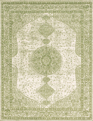 Green 7' 10 x 10' Bromley Rectangle Area Rug 100% Polypropylene With Cotton Backing Vintage Distressed Colorful Traditional Carpet for Living Dining Rooms Offices for Sale at Rug Engine