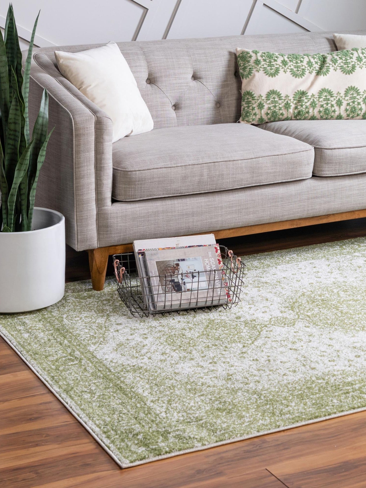 Green 9' x 12' Bromley Rectangle Area Rug 100% Polypropylene With Cotton Backing Vintage Distressed Colorful Traditional Carpet for Living Dining Rooms Offices for Sale at Rug Engine