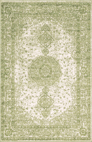 Green 4' 1 x 6' 1 Bromley Rectangle Area Rug 100% Polypropylene With Cotton Backing Vintage Distressed Colorful Traditional Carpet for Living Dining Rooms Offices for Sale at Rug Engine