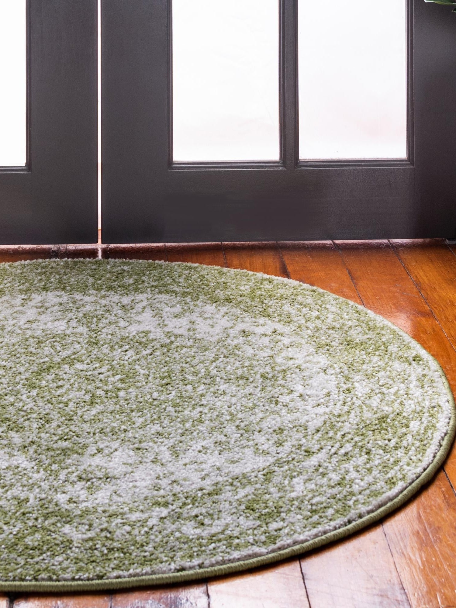 Green 5' 3 x 5' 3 Bromley Round Area Rug 100% Polypropylene With Cotton Backing Vintage Distressed Colorful Traditional Carpet for Living Dining Rooms Offices for Sale at Rug Engine