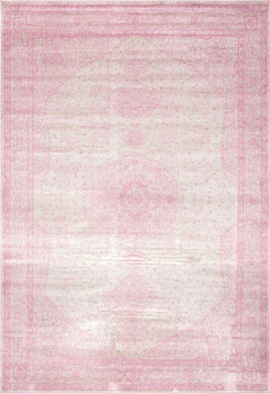 Pink 10' x 14' 1 Bromley Rectangle Area Rug 100% Polypropylene With Cotton Backing Vintage Distressed Colorful Traditional Carpet for Living Dining Rooms Offices for Sale at Rug Engine