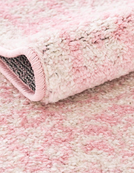 Pink 6' 1 x 9' Bromley Rectangle Area Rug 100% Polypropylene With Cotton Backing Vintage Distressed Colorful Traditional Carpet for Living Dining Rooms Offices for Sale at Rug Engine