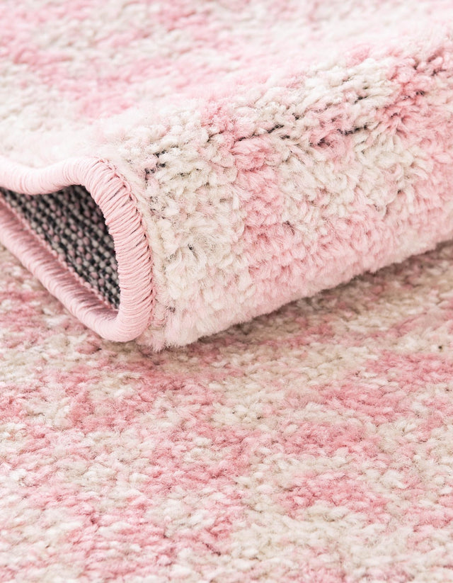 Pink 6' 1 x 9' Bromley Rectangle Area Rug 100% Polypropylene With Cotton Backing Vintage Distressed Colorful Traditional Carpet for Living Dining Rooms Offices for Sale at Rug Engine