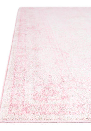 Pink 6' 1 x 9' Bromley Rectangle Area Rug 100% Polypropylene With Cotton Backing Vintage Distressed Colorful Traditional Carpet for Living Dining Rooms Offices for Sale at Rug Engine