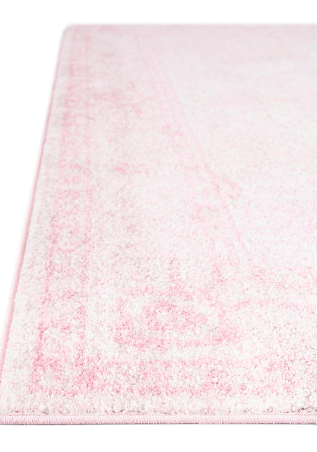 Pink 6' 1 x 9' Bromley Rectangle Area Rug 100% Polypropylene With Cotton Backing Vintage Distressed Colorful Traditional Carpet for Living Dining Rooms Offices for Sale at Rug Engine