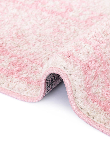 Pink 6' 1 x 9' Bromley Rectangle Area Rug 100% Polypropylene With Cotton Backing Vintage Distressed Colorful Traditional Carpet for Living Dining Rooms Offices for Sale at Rug Engine