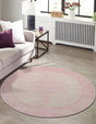 Pink 7' 10 x 7' 10 Bromley Round Area Rug 100% Polypropylene With Cotton Backing Vintage Distressed Colorful Traditional Carpet for Living Dining Rooms Offices for Sale at Rug Engine