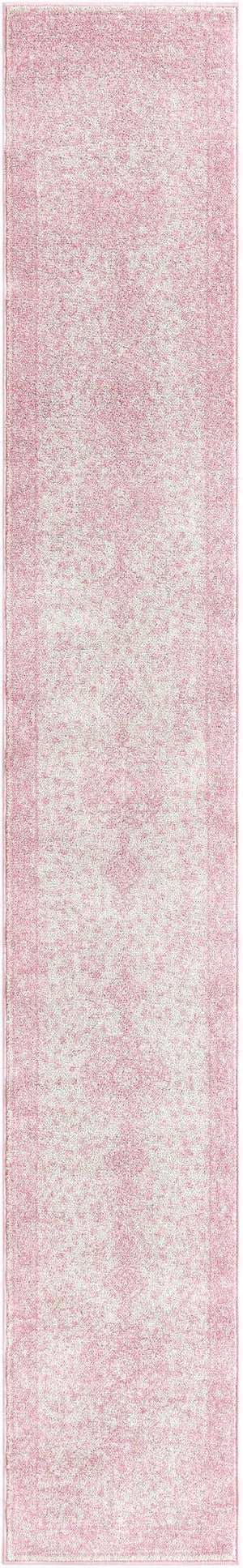 Pink 2' x 13' 1 Bromley Runner Area Rug 100% Polypropylene With Cotton Backing Vintage Distressed Colorful Traditional Carpet for Living Dining Rooms Offices for Sale at Rug Engine