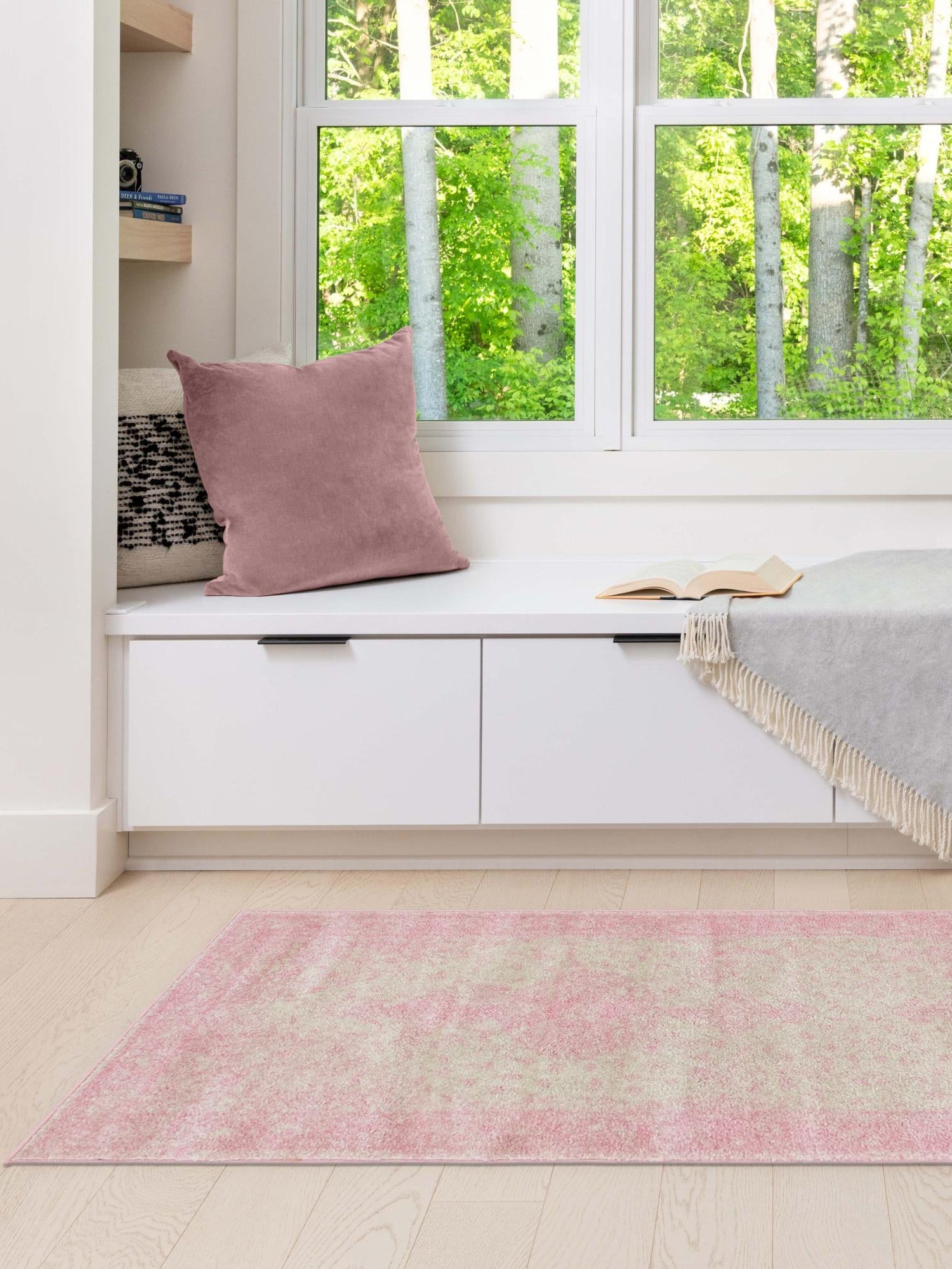 Pink 2' x 13' 1 Bromley Runner Area Rug 100% Polypropylene With Cotton Backing Vintage Distressed Colorful Traditional Carpet for Living Dining Rooms Offices for Sale at Rug Engine