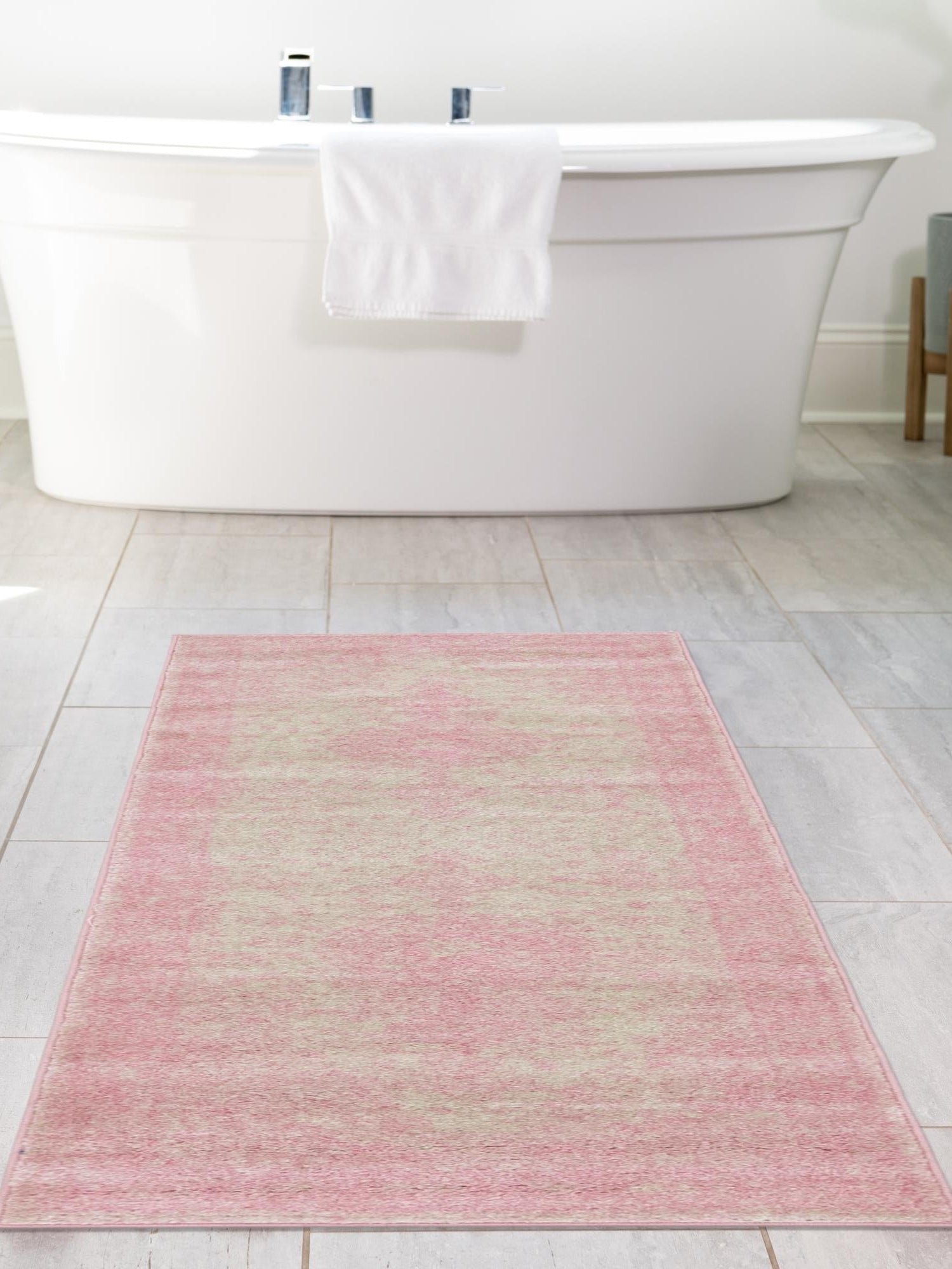 Pink 2' x 13' 1 Bromley Runner Area Rug 100% Polypropylene With Cotton Backing Vintage Distressed Colorful Traditional Carpet for Living Dining Rooms Offices for Sale at Rug Engine
