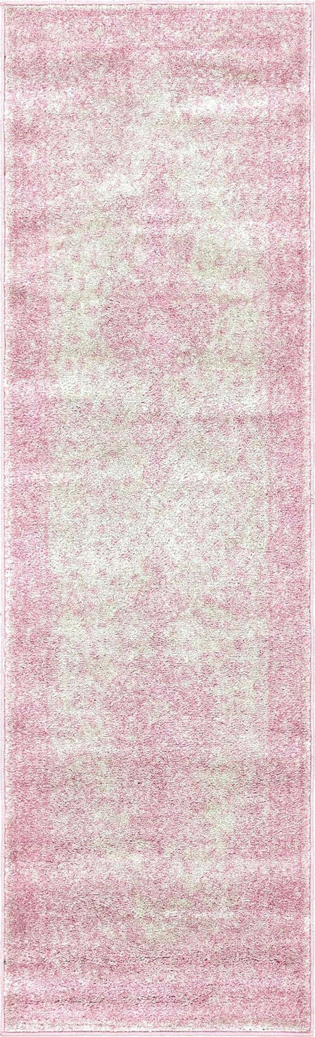 Pink 2' x 7' 1 Bromley Runner Area Rug 100% Polypropylene With Cotton Backing Vintage Distressed Colorful Traditional Carpet for Living Dining Rooms Offices for Sale at Rug Engine