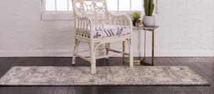 Ivory 2' x 6' 9 Bromley Runner Area Rug 100% Polypropylene With Cotton Backing Vintage Distressed Colorful Traditional Carpet for Living Dining Rooms Offices for Sale at Rug Engine