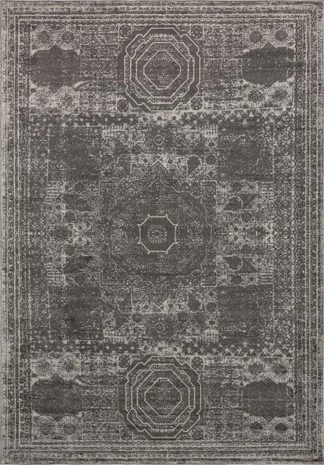 Dark Gray 10' x 14' 1 Bromley Rectangle Area Rug 100% Polypropylene With Cotton Backing Vintage Distressed Colorful Traditional Carpet for Living Dining Rooms Offices for Sale at Rug Engine