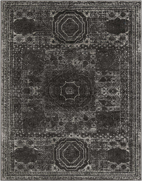 Dark Gray 7' 10 x 10' Bromley Rectangle Area Rug 100% Polypropylene With Cotton Backing Vintage Distressed Colorful Traditional Carpet for Living Dining Rooms Offices for Sale at Rug Engine