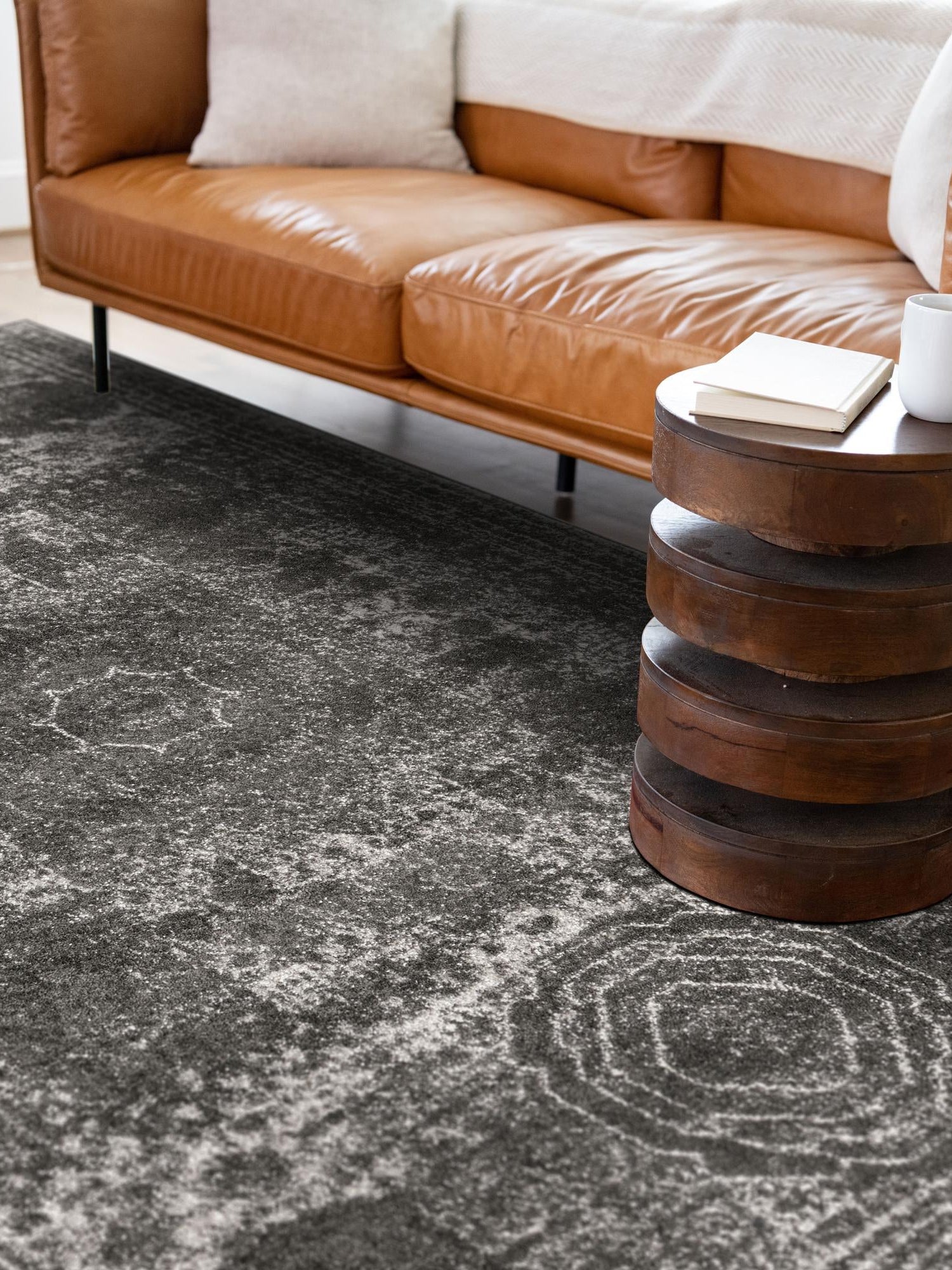 Dark Gray 9' x 12' Bromley Rectangle Area Rug 100% Polypropylene With Cotton Backing Vintage Distressed Colorful Traditional Carpet for Living Dining Rooms Offices for Sale at Rug Engine